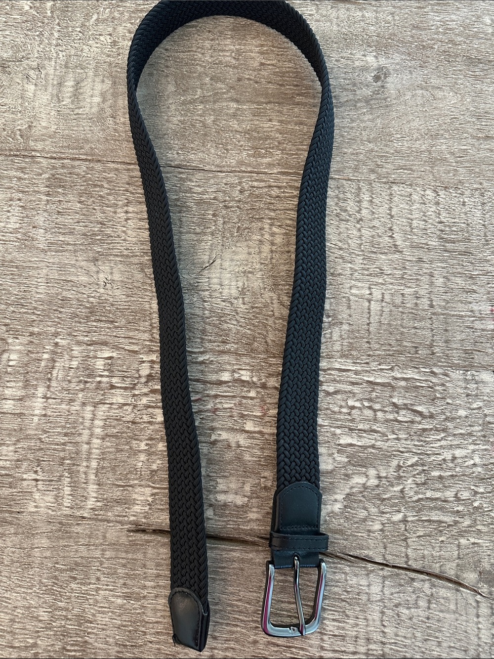 Black Woven Stretch Belt for Men